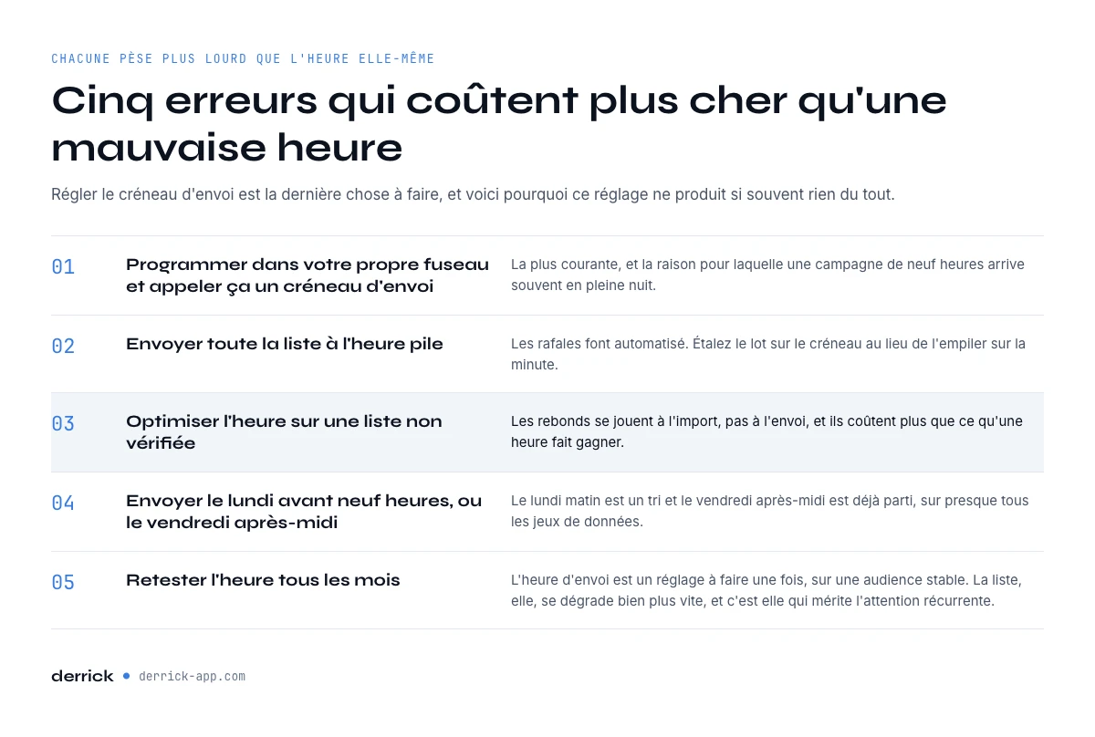 Cinq erreurs qui pèsent plus lourd que le moment où envoyer un mail de prospection