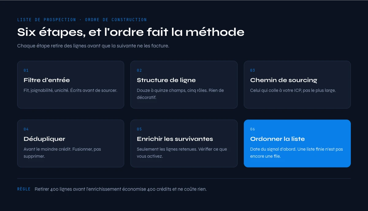 Liste de prospection : les six étapes dans l'ordre