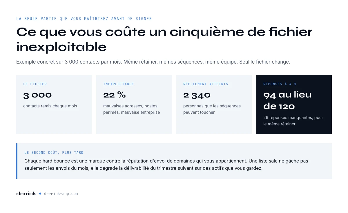 Ce que coûte une partie inexploitable de la liste avec une agence cold email aux États-Unis
