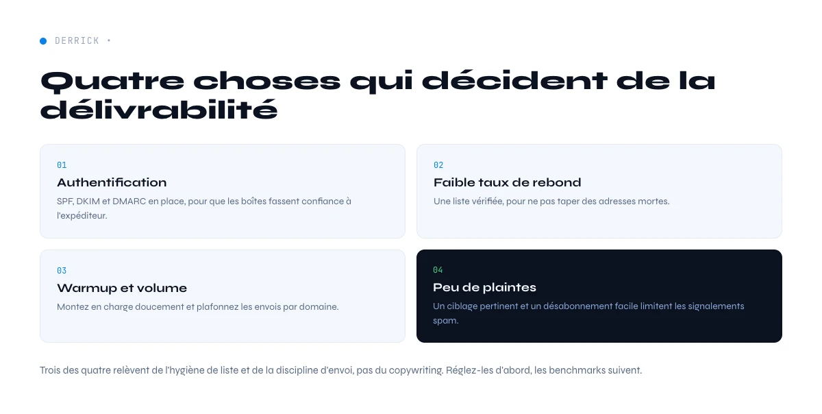 facteurs de delivrabilite des benchmarks cold email