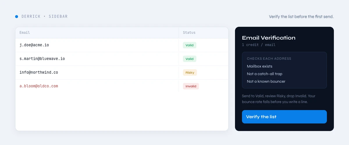verify emails to improve cold email benchmarks