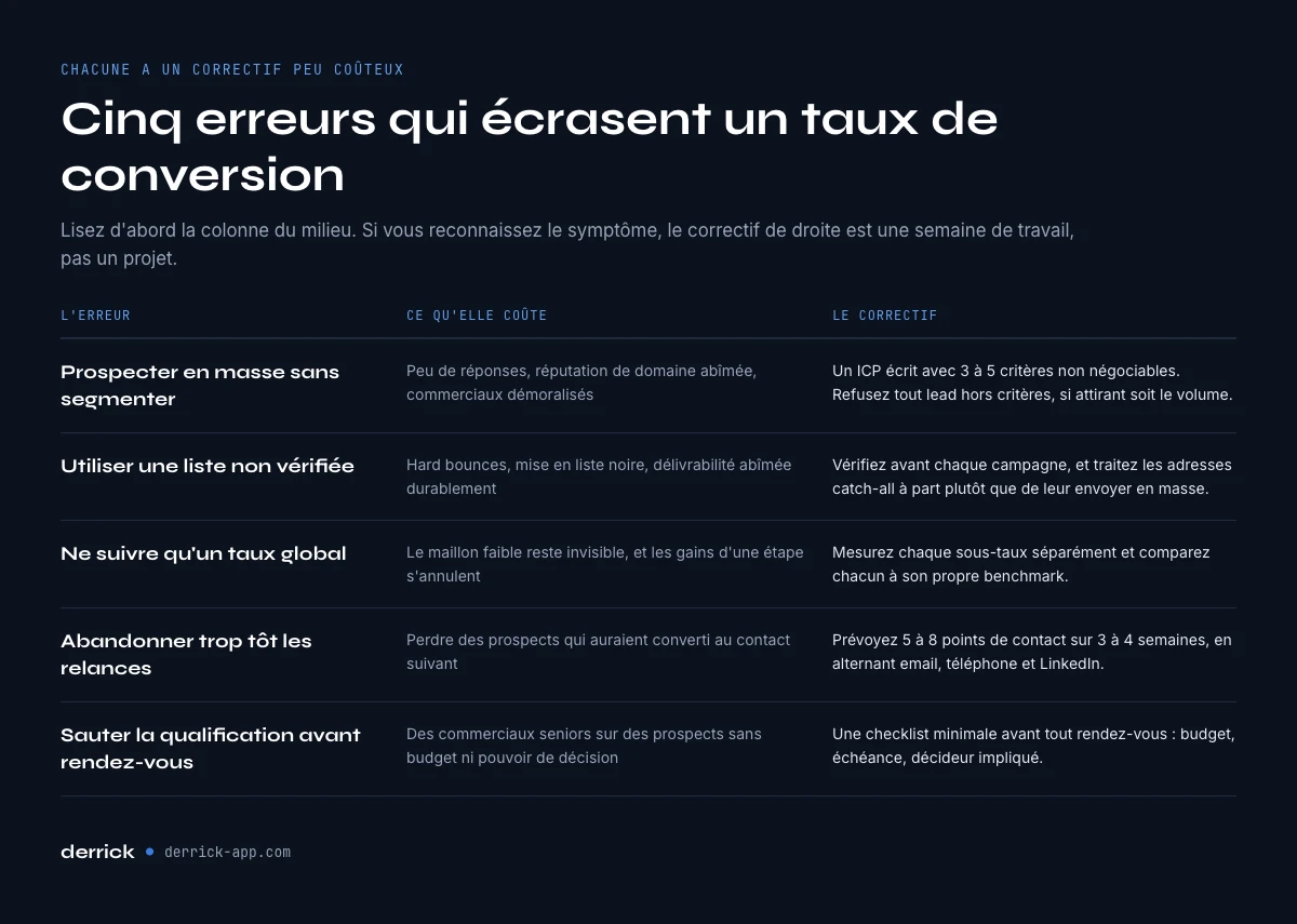 Les erreurs qui plombent un taux de conversion B2B et comment les corriger