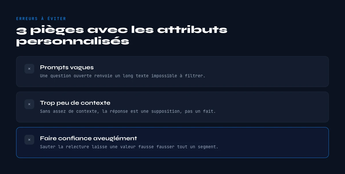 erreurs a eviter avec les attributs personnalises