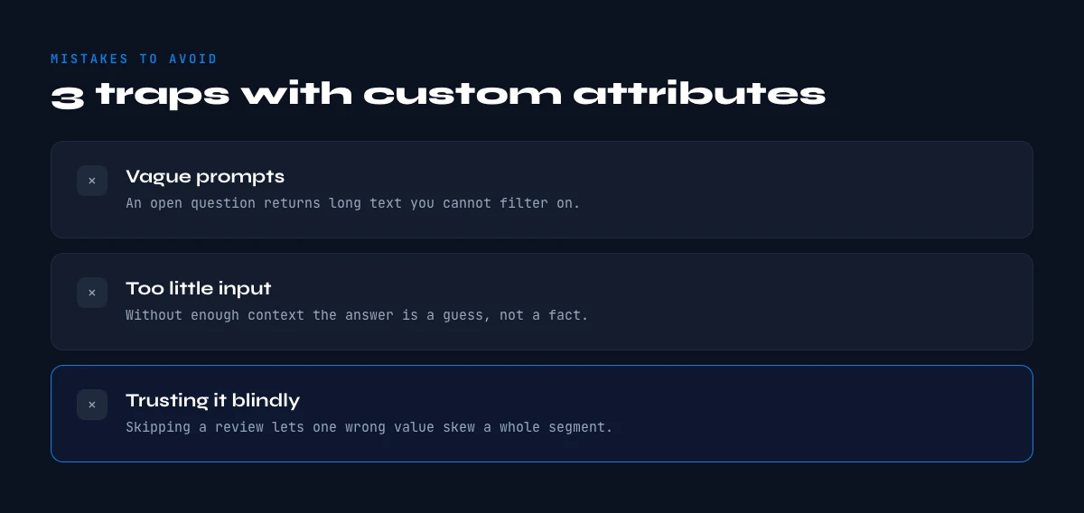 custom attribute mistakes to avoid