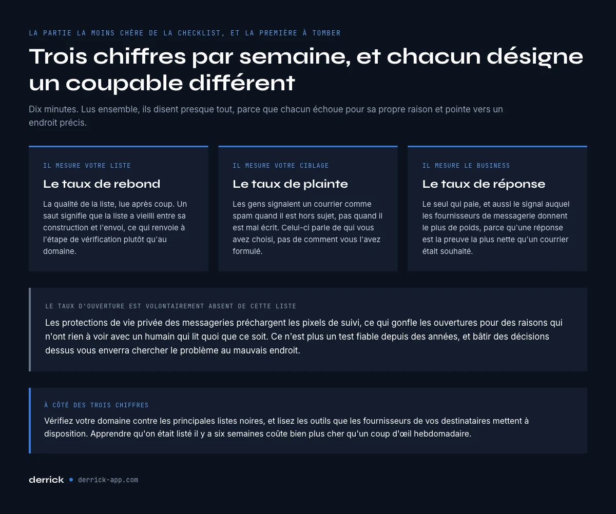 Les trois chiffres à lire chaque semaine pour la délivrabilité email