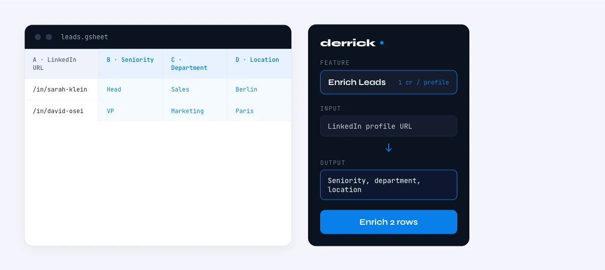 collect demographic data in Google Sheets with Derrick