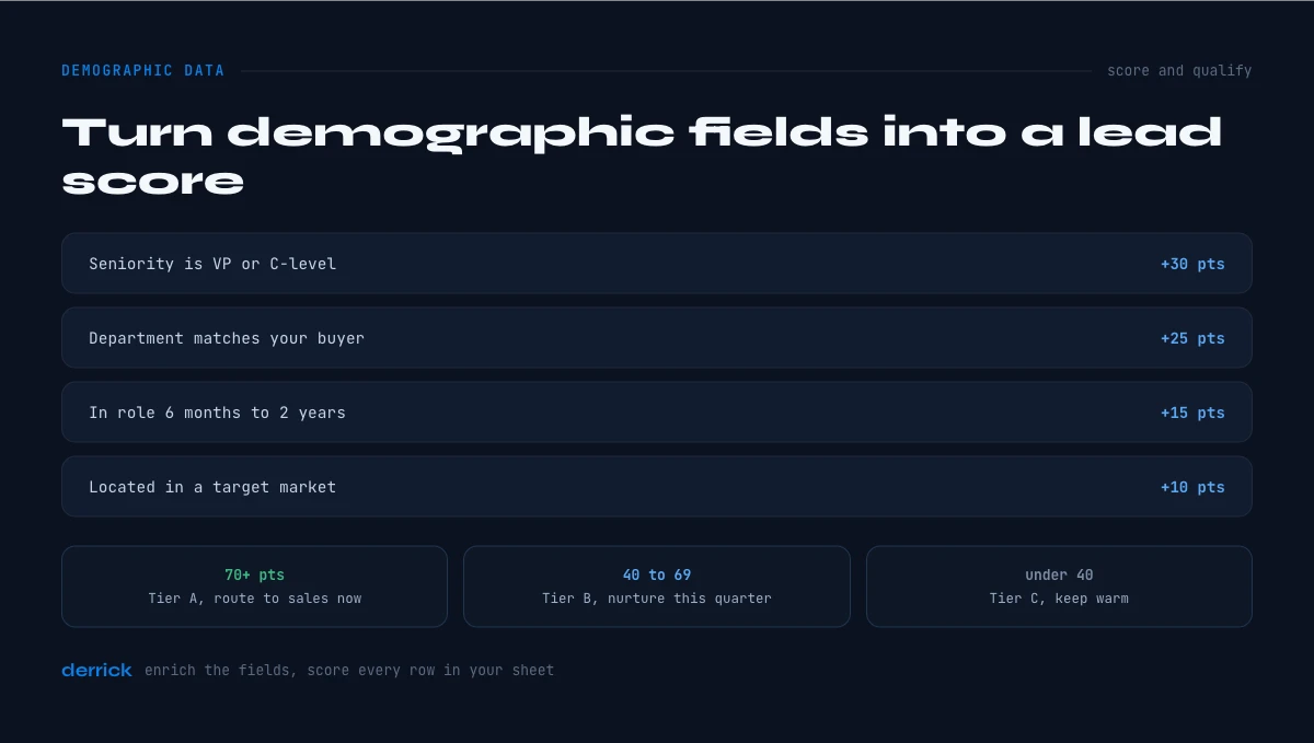 demographic data lead scoring