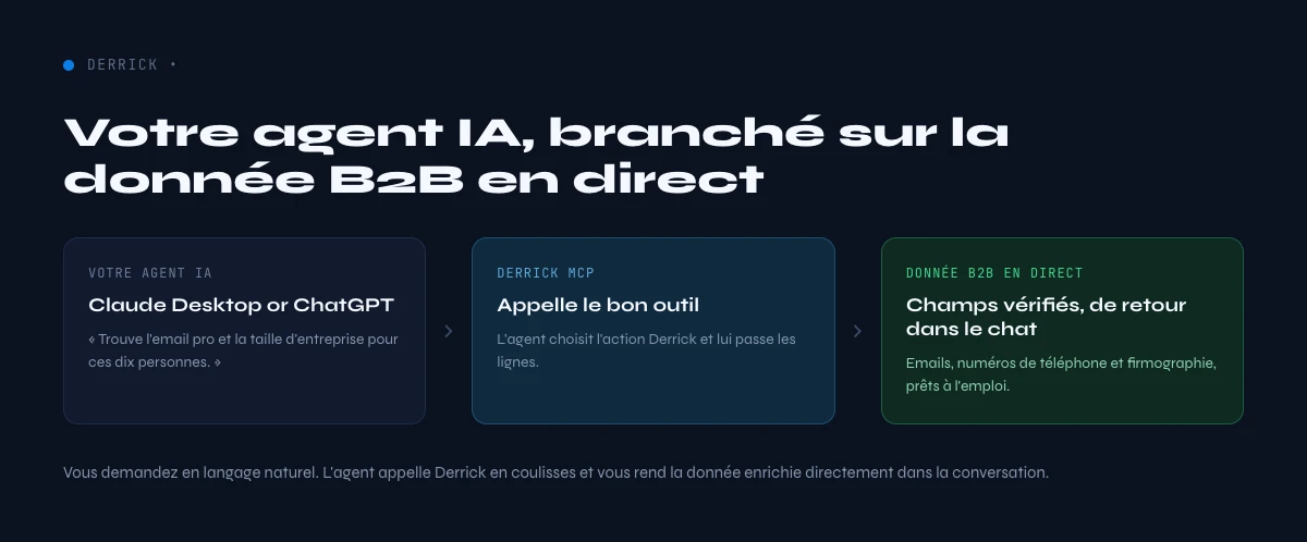 enrichir des donnees B2B depuis un agent IA, le flux