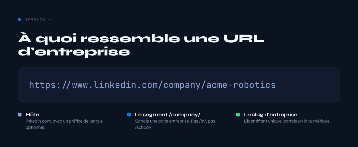 anatomie d'une URL LinkedIn d'entreprise