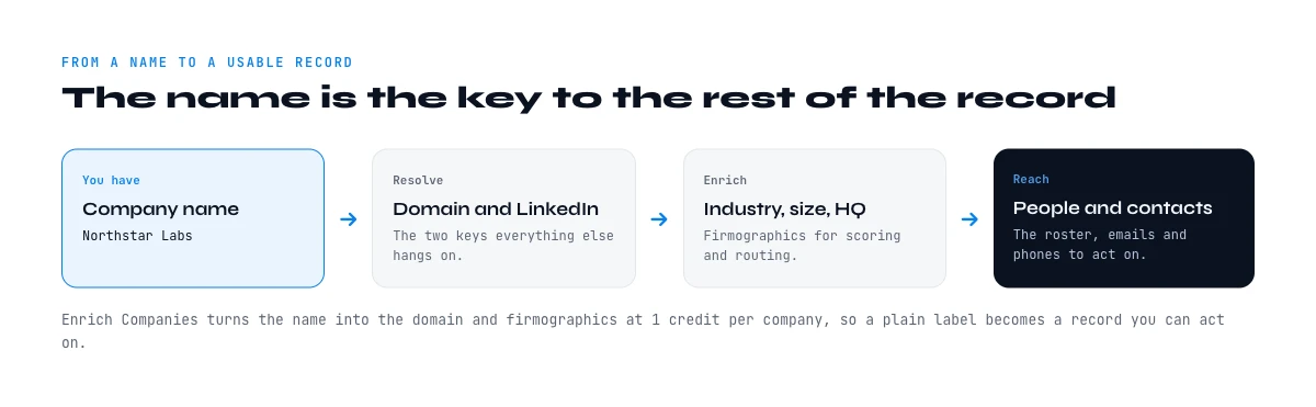 turning a company name into a usable record