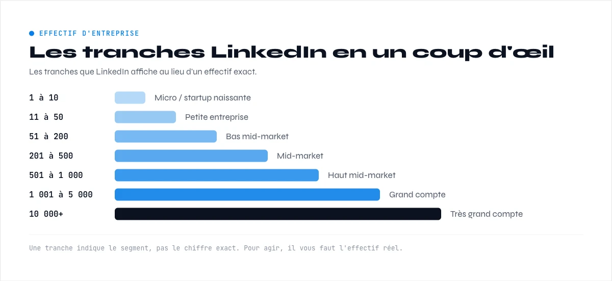 effectif d'entreprise par tranche de taille LinkedIn