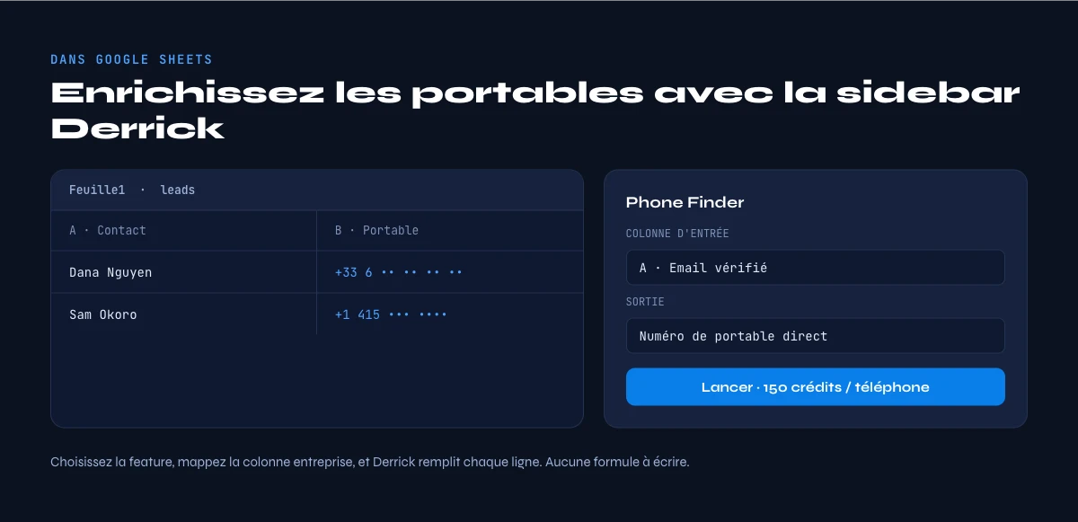 enrichir des numeros de portable dans google sheets