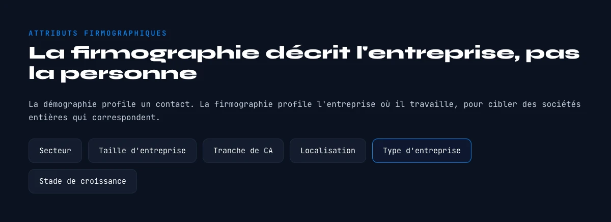 qu'est-ce qu'un attribut firmographique