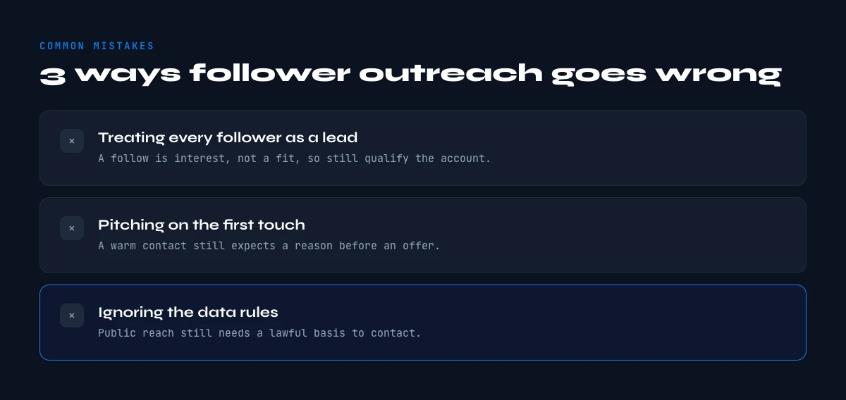 LinkedIn follower outreach mistakes to avoid