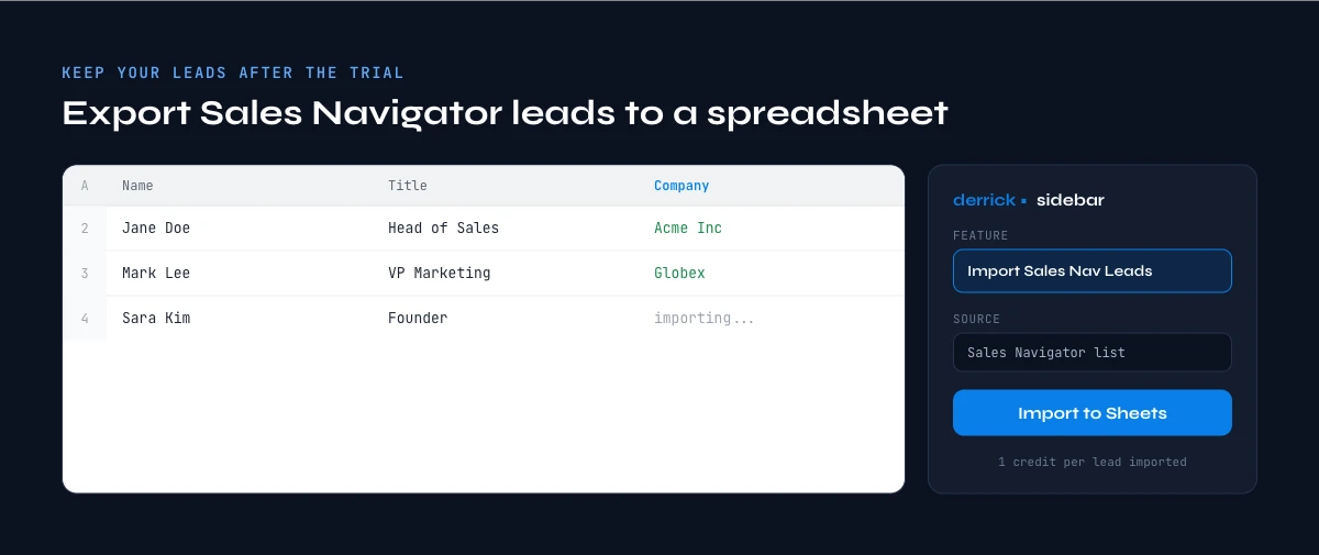 keep Sales Navigator leads after free trial