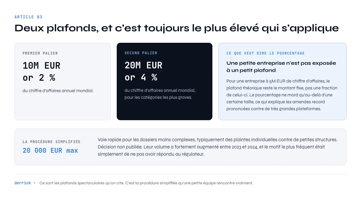 montants des amendes RGPD au titre de l'article 83