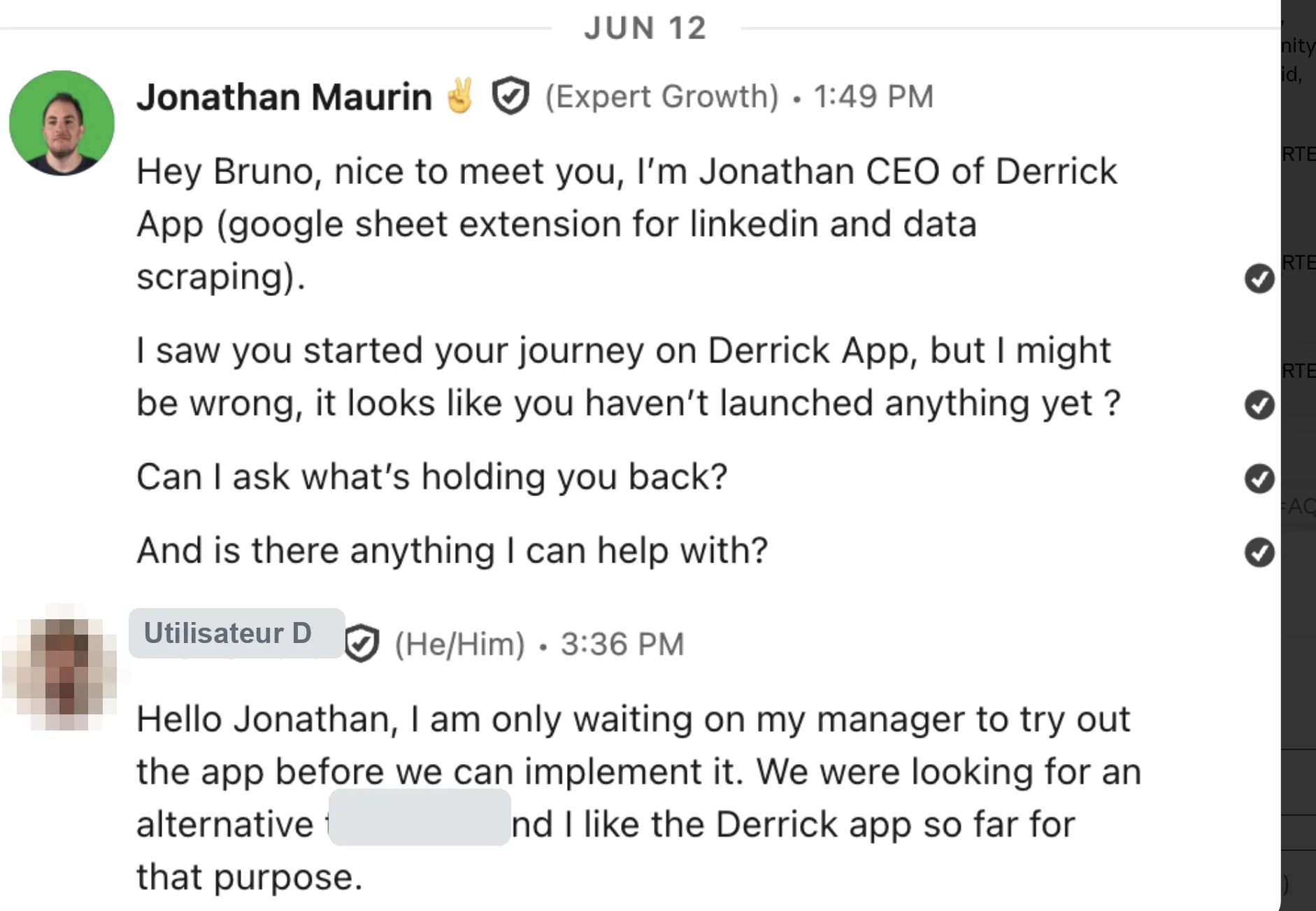 A user is waiting on their manager