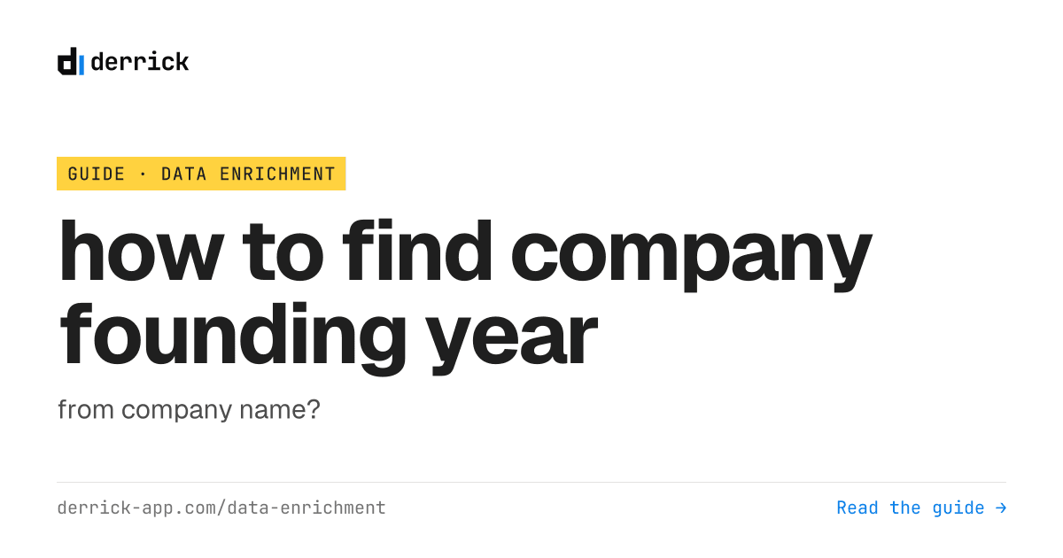 Year Founded how to find company founding year from company name?
