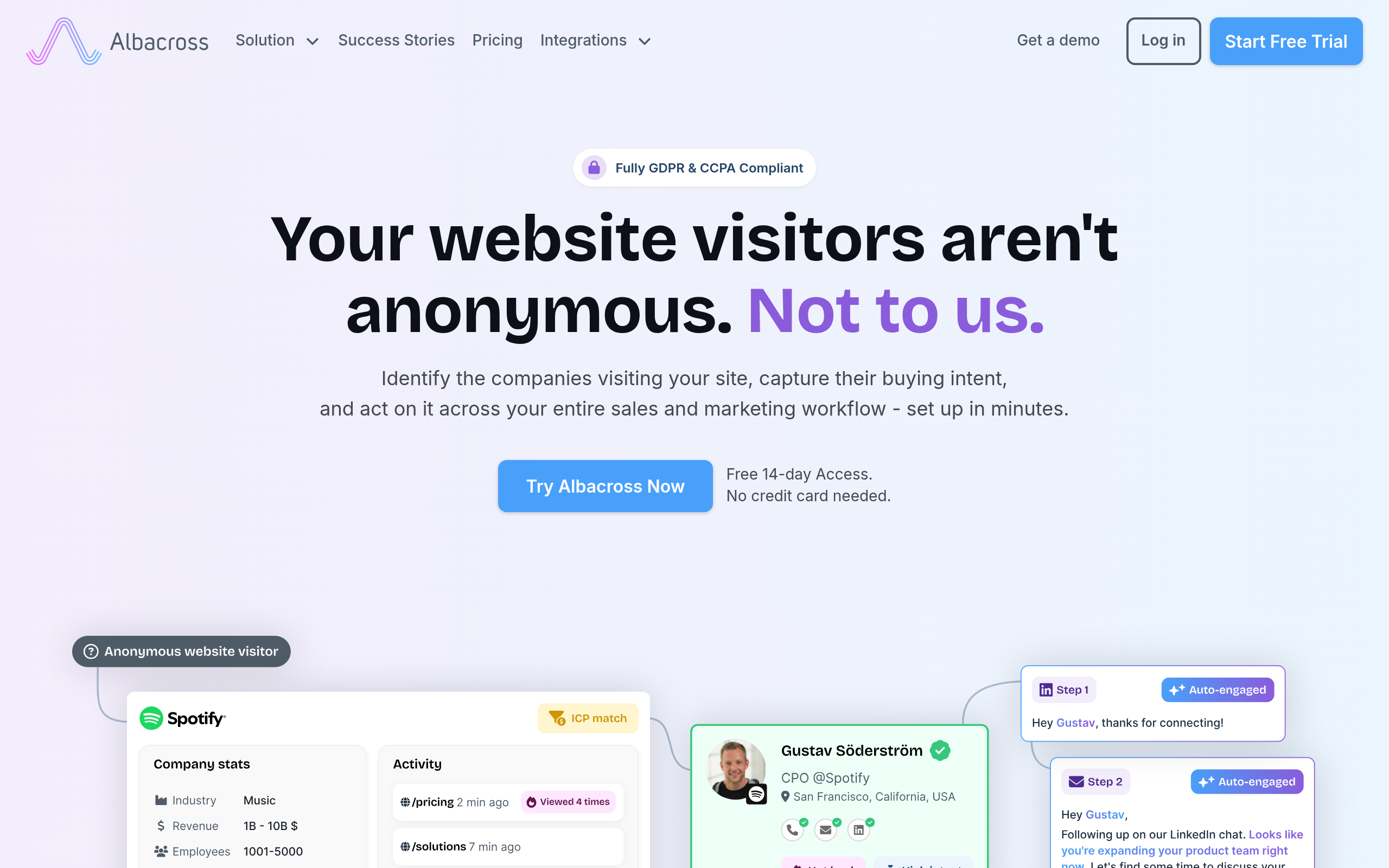 Albacross dashboard screenshot - Albacross review 2026
