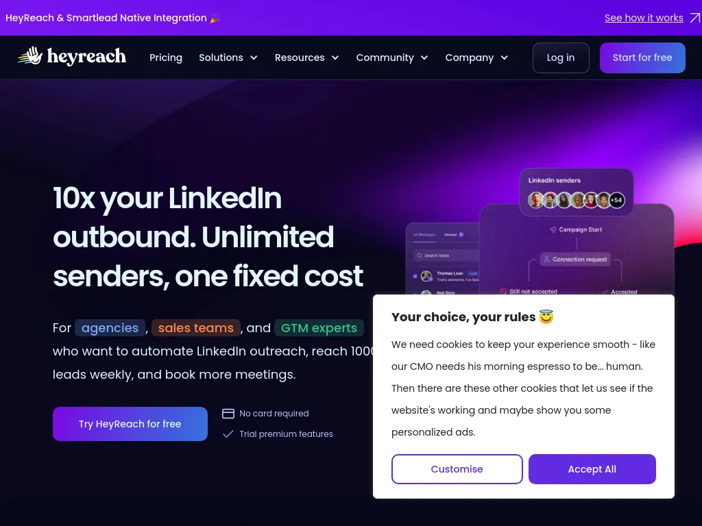 HeyReach dashboard screenshot - HeyReach review 2026