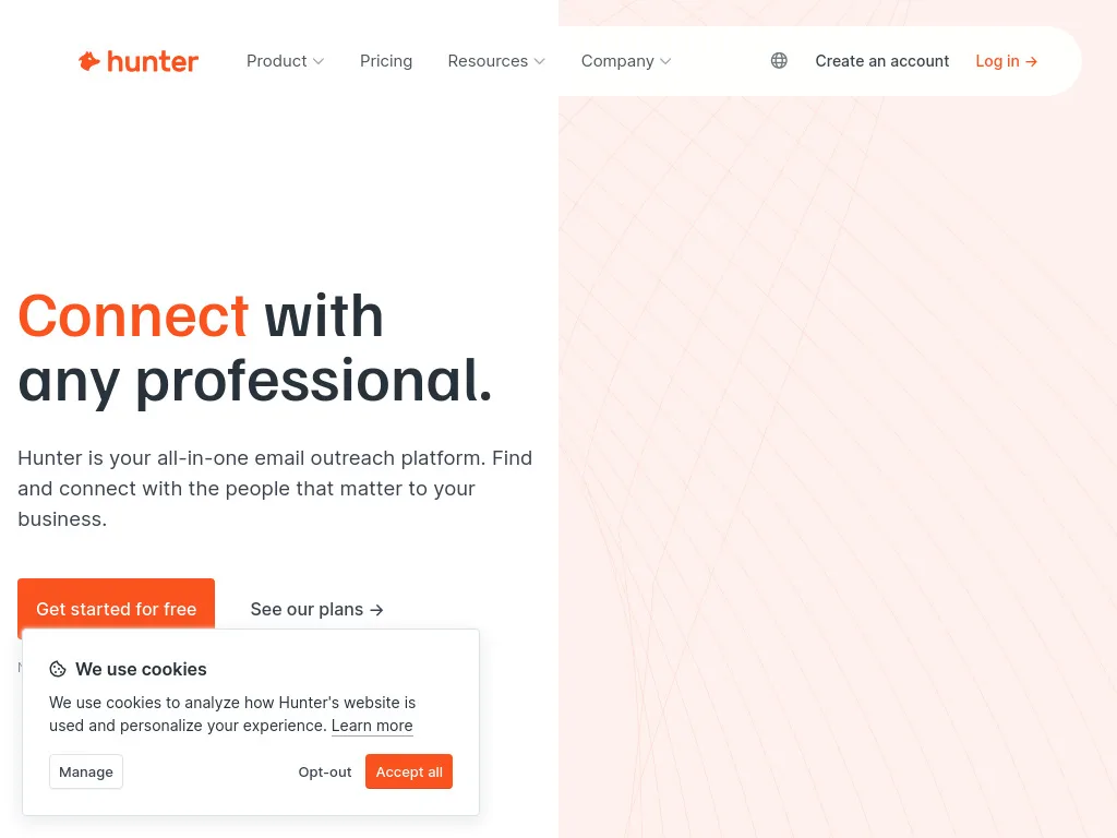 Hunter dashboard screenshot - Hunter review 2026
