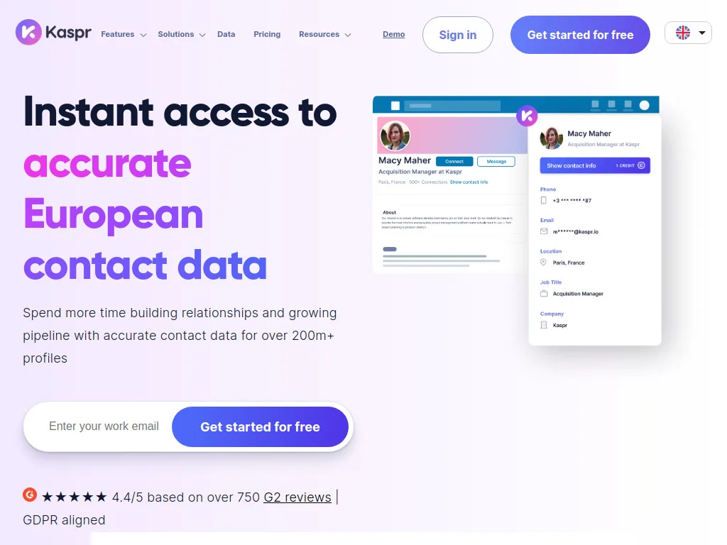 Kaspr dashboard screenshot - Kaspr review 2026