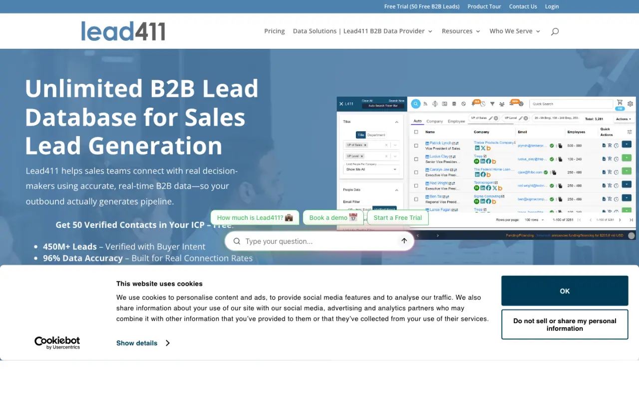 Lead411 dashboard screenshot - Lead411 review 2026