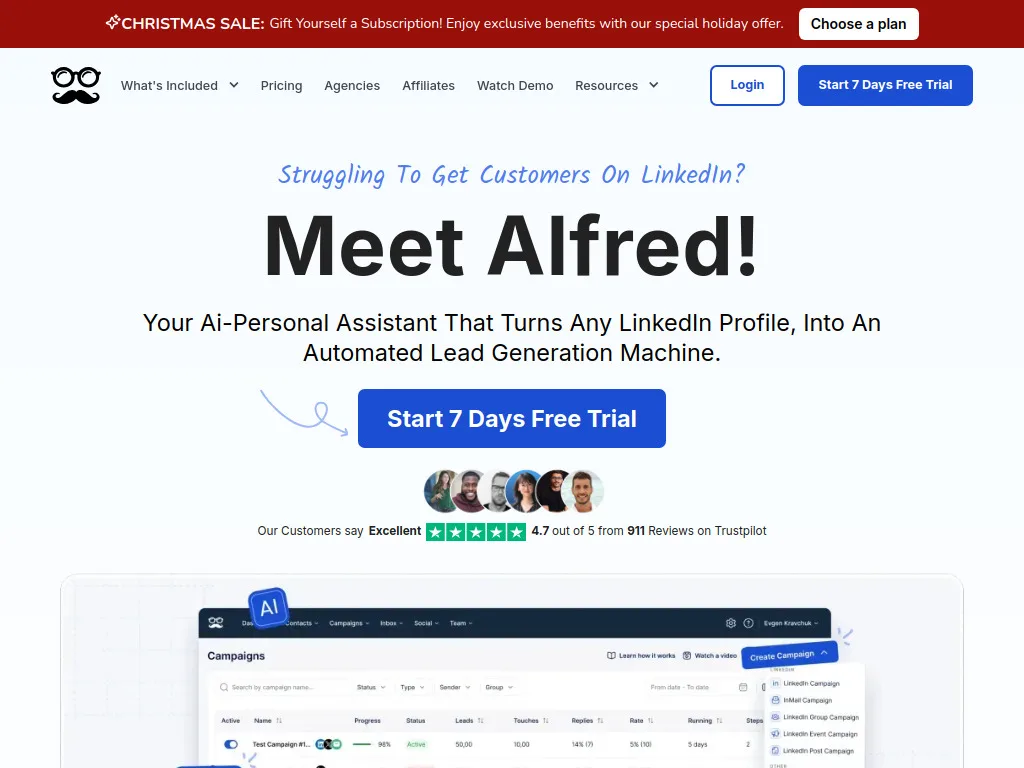 MeetAlfred dashboard screenshot - MeetAlfred review 2026