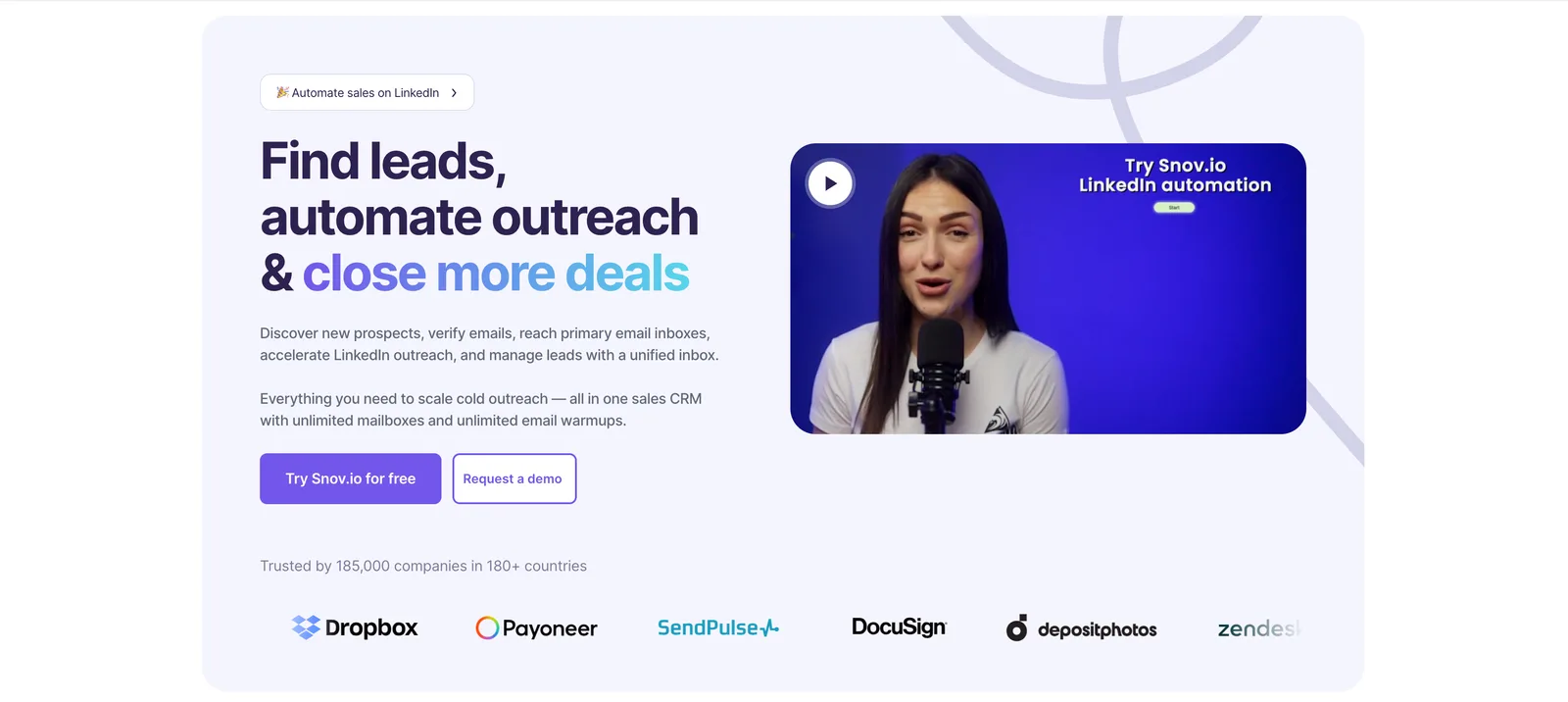 Snov.io dashboard screenshot - Snov.io review 2026