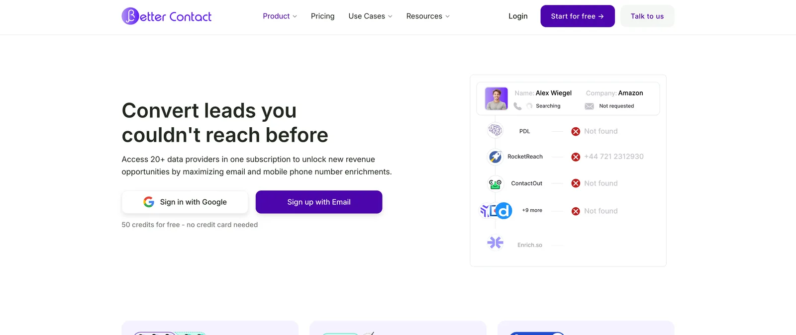 BetterContact dashboard screenshot - BetterContact review 2026