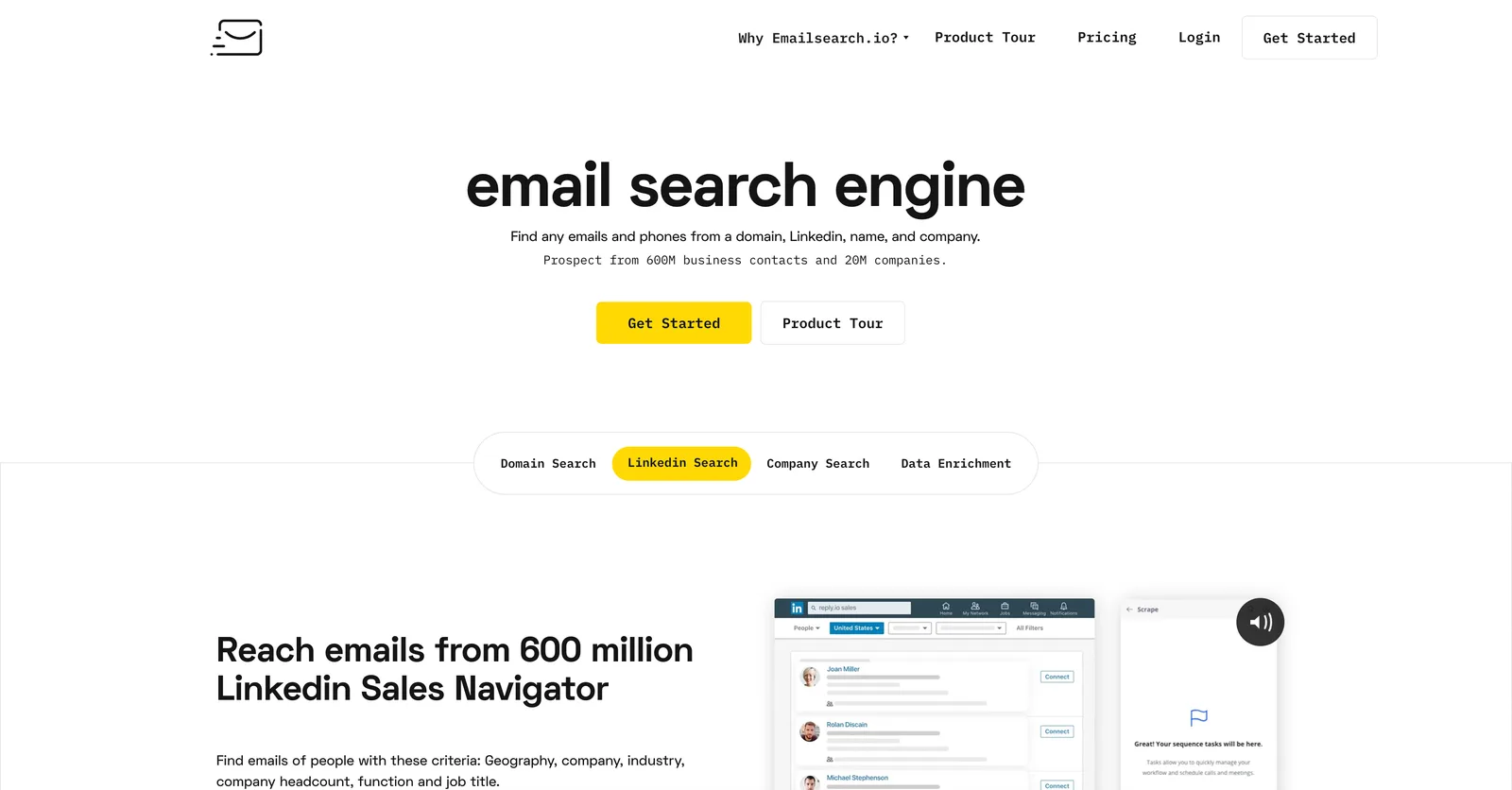EmailSearch.io dashboard screenshot - EmailSearch.io review 2026