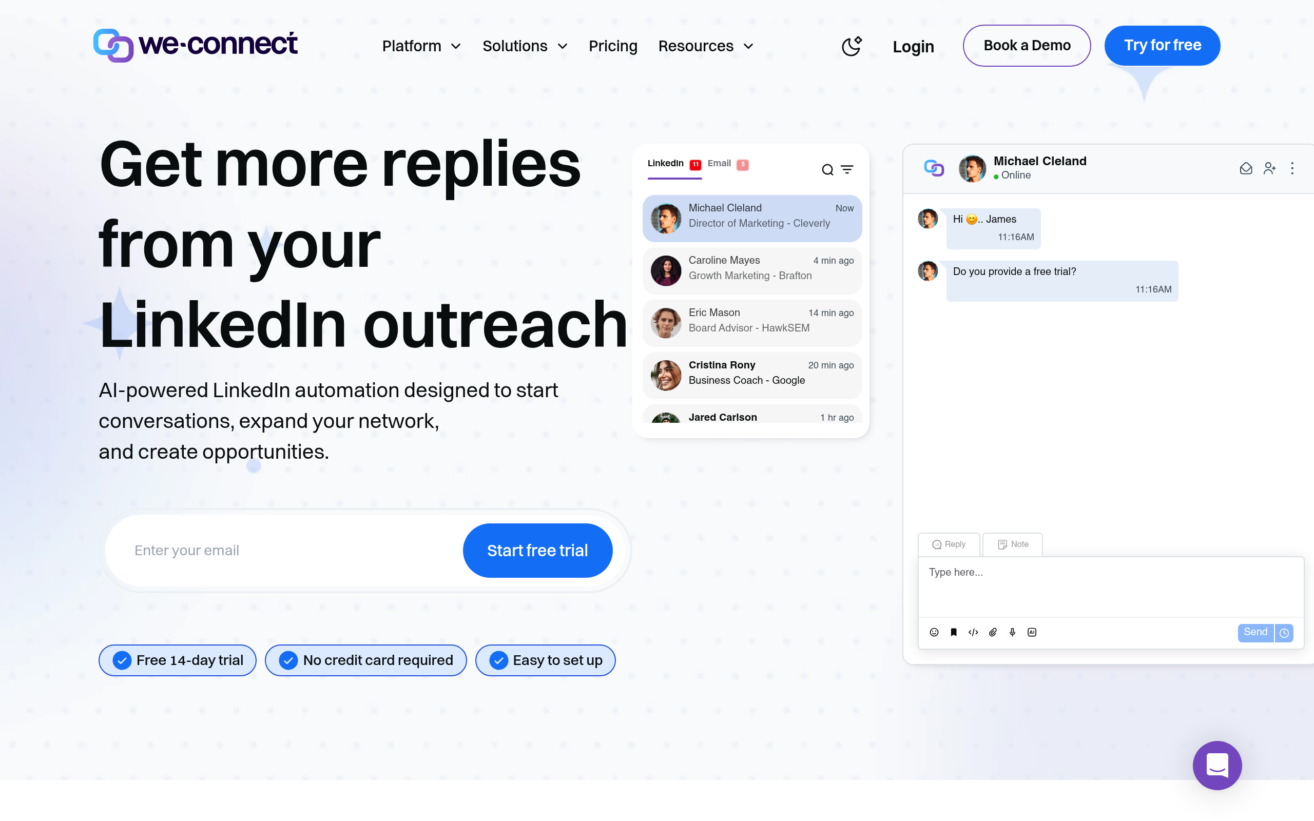 We-Connect dashboard screenshot - We-Connect review 2026
